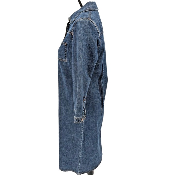 Old Navy Denim Dress 10 Blue Cotton Poly Stretch Casual Western - Picture 4 of 11
